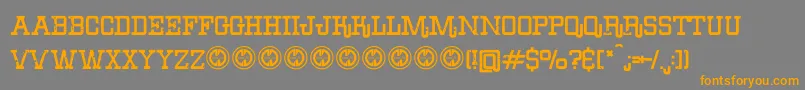 ErodeddenimFfp Font – Orange Fonts on Gray Background
