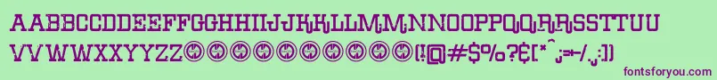 ErodeddenimFfp Font – Purple Fonts on Green Background