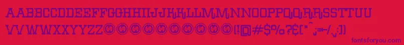 ErodeddenimFfp Font – Purple Fonts on Red Background