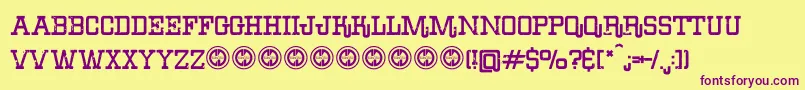 ErodeddenimFfp Font – Purple Fonts on Yellow Background