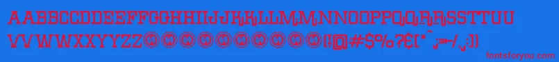ErodeddenimFfp Font – Red Fonts on Blue Background