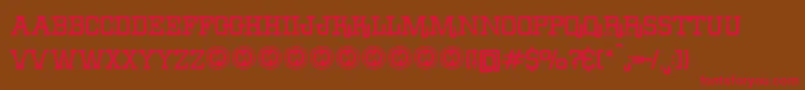 ErodeddenimFfp Font – Red Fonts on Brown Background