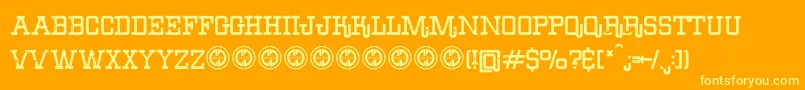 ErodeddenimFfp Font – Yellow Fonts on Orange Background