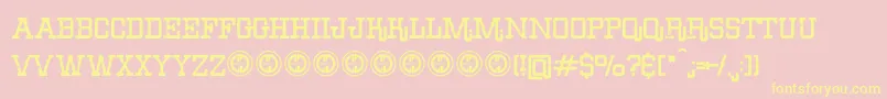 ErodeddenimFfp Font – Yellow Fonts on Pink Background