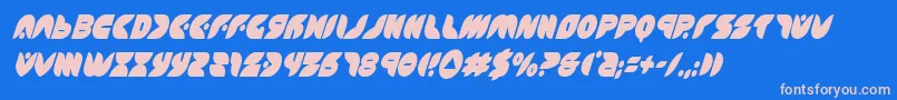 Puffangelconditalフォントについての詳細 フォントPuffangelcondital – ピンクの文字、青い背景