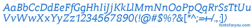 フォントContrai – 白い背景に青い文字