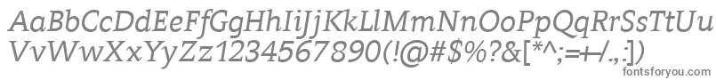 Contrai-fontti – harmaat kirjasimet valkoisella taustalla