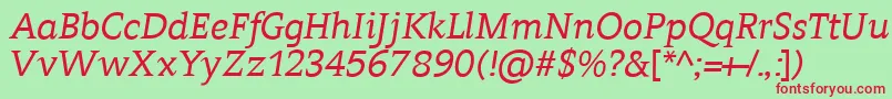 Contrai Font – Red Fonts on Green Background