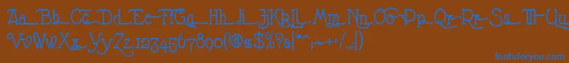 フォントNathanAlternates – 茶色の背景に青い文字