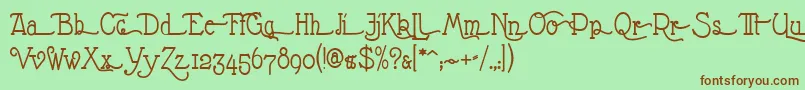NathanAlternates-Schriftart – Braune Schriften auf grünem Hintergrund
