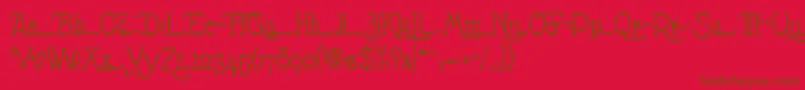 NathanAlternates-Schriftart – Braune Schriften auf rotem Hintergrund
