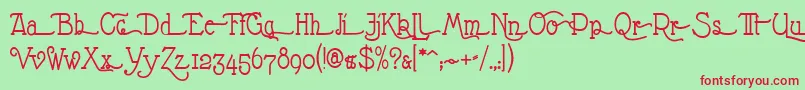 NathanAlternates Font – Red Fonts on Green Background