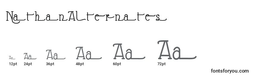 Размеры шрифта NathanAlternates