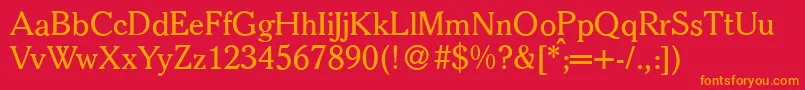 S790RomanRegular Font – Orange Fonts on Red Background