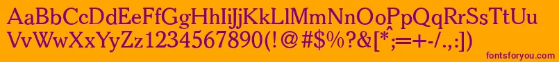 S790RomanRegular Font – Purple Fonts on Orange Background