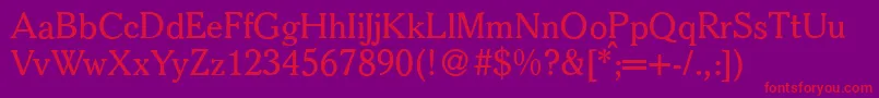 S790RomanRegular Font – Red Fonts on Purple Background