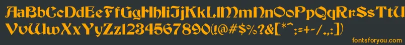 BendorMedium Font – Orange Fonts on Black Background