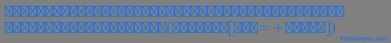 Mathematicalpiltstd-Schriftart – Blaue Schriften auf grauem Hintergrund