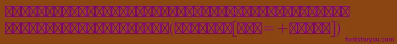 Mathematicalpiltstd-Schriftart – Violette Schriften auf braunem Hintergrund
