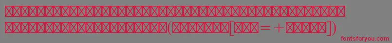 Mathematicalpiltstd Font – Red Fonts on Gray Background