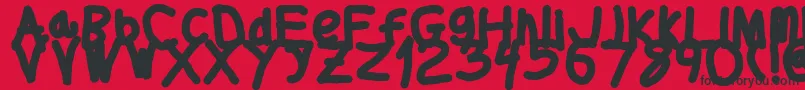 Thickerthan Font – Black Fonts on Red Background