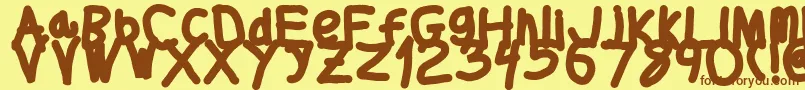 Thickerthan Font – Brown Fonts on Yellow Background
