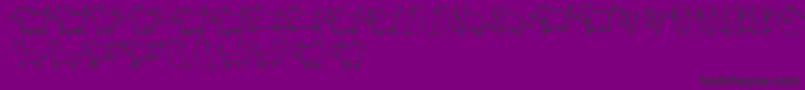 Kiltro1-fontti – mustat fontit violetilla taustalla