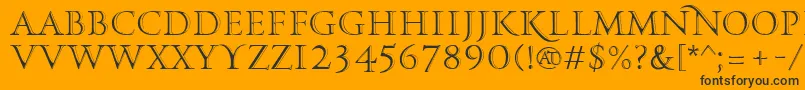 PfmonumentaproMetallica Font – Black Fonts on Orange Background