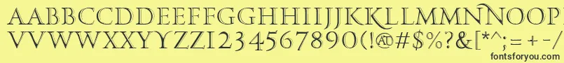 PfmonumentaproMetallica Font – Black Fonts on Yellow Background