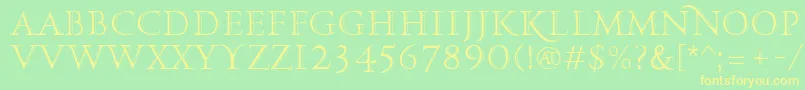 PfmonumentaproMetallica Font – Yellow Fonts on Green Background