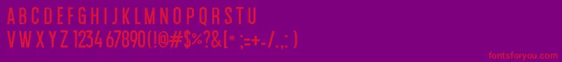 フォントAmericanatest – 紫の背景に赤い文字