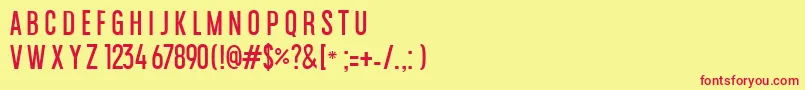 Americanatest Font – Red Fonts on Yellow Background