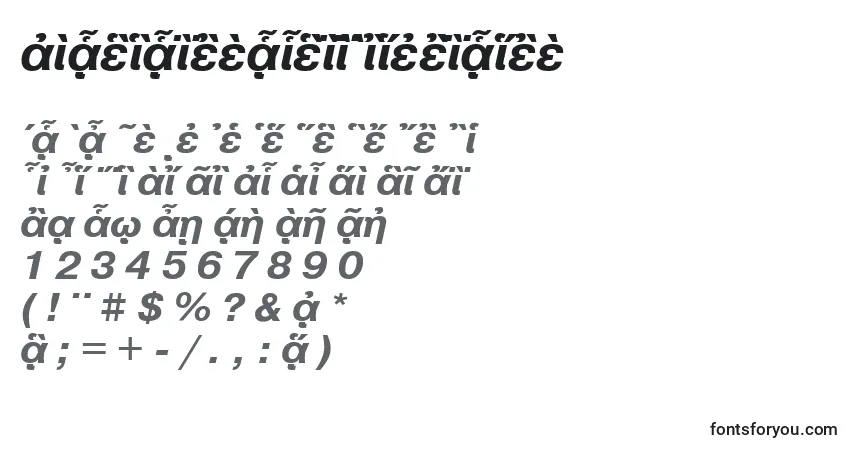 Fuente PragmaticapgttBolditalic - alfabeto, números, caracteres especiales