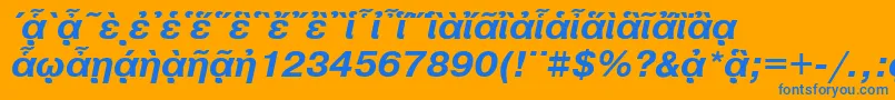 PragmaticapgttBolditalic Font – Blue Fonts on Orange Background