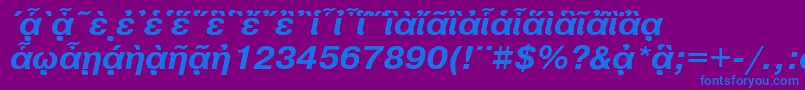 PragmaticapgttBolditalic Font – Blue Fonts on Purple Background