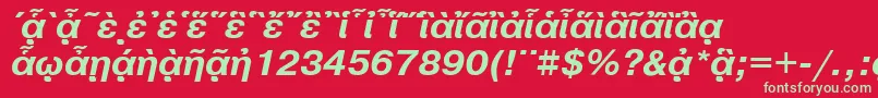 フォントPragmaticapgttBolditalic – 赤い背景に緑の文字