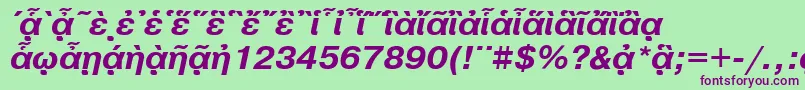 PragmaticapgttBolditalic Font – Purple Fonts on Green Background