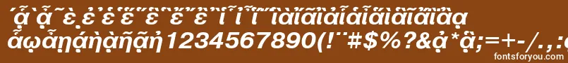 Шрифт PragmaticapgttBolditalic – белые шрифты на коричневом фоне