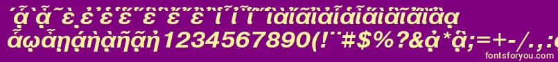 PragmaticapgttBolditalic Font – Yellow Fonts on Purple Background