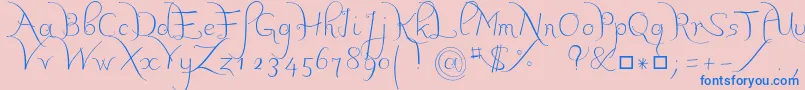 JbcalliRegular Font – Blue Fonts on Pink Background