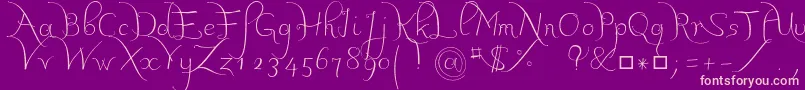 JbcalliRegular Font – Pink Fonts on Purple Background