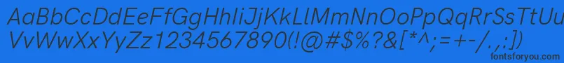 HkgroteskItalic Font – Black Fonts on Blue Background