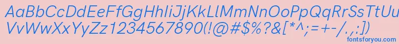 HkgroteskItalic Font – Blue Fonts on Pink Background