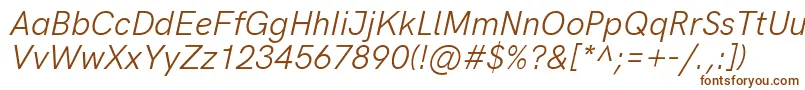 HkgroteskItalic Font – Brown Fonts on White Background