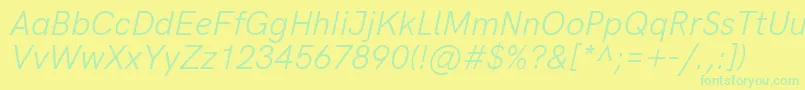 fuente HkgroteskItalic – Fuentes Verdes Sobre Fondo Amarillo