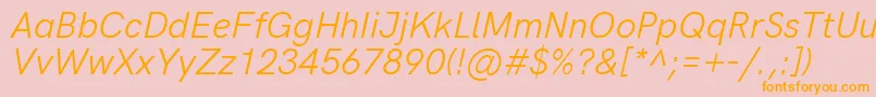 HkgroteskItalic Font – Orange Fonts on Pink Background