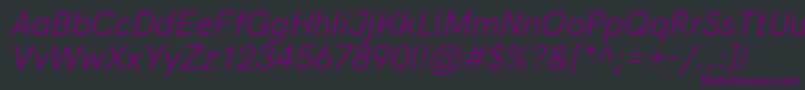Шрифт HkgroteskItalic – фиолетовые шрифты на чёрном фоне