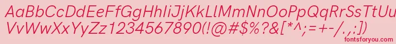 Fonte HkgroteskItalic – fontes vermelhas em um fundo rosa