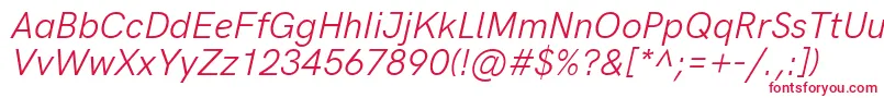 HkgroteskItalic Font – Red Fonts on White Background