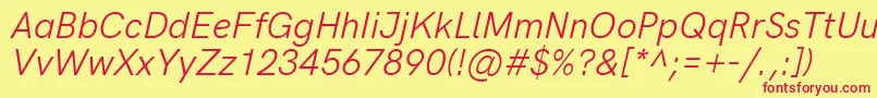 HkgroteskItalic Font – Red Fonts on Yellow Background